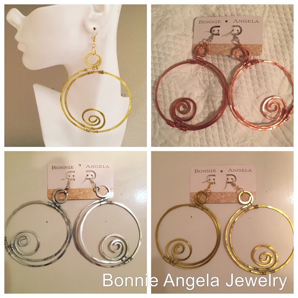 BIG Swirls and Curls Hoop Earrings